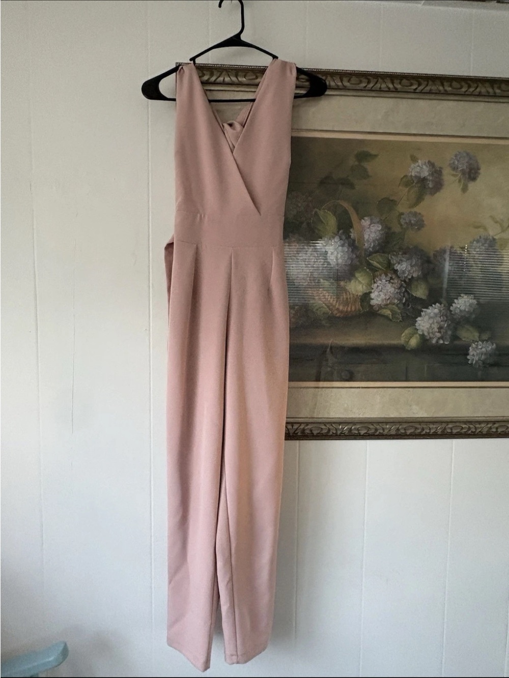 ASOS Blush Pink Sleeveless V-Neck Jumpsuit